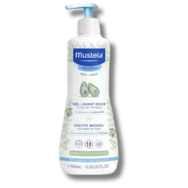 Mustela Gel Lavant Doux Bébé à l'avocat BIO 500ml