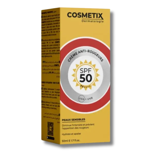 Cosmetix Ecran Crème Anti-rougeurs Peau Sensible SPF50 50ml