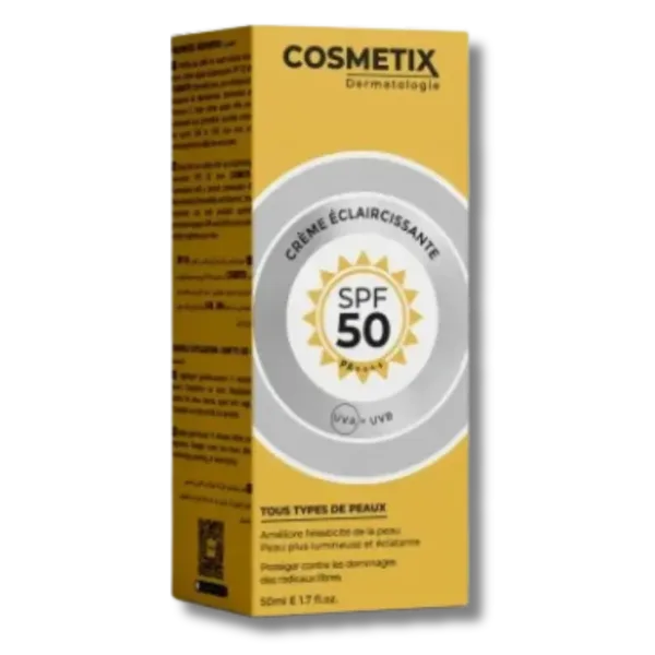 Cosmetix Ecran Crème Eclaircissante Tous Types de Peaux SPF50 50ml