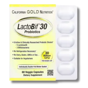 California Gold Nutrition - LactoBif30 Probiotics 30 Billion CFU 60Capsules