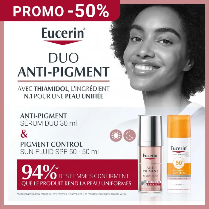 Eucerin - Pack Promo Anti-taches (Sérum Duo + Pigment Control SPF50+) Eucerin - Pack Promo Anti-taches (Sérum Duo + Pigment Control SPF50+)