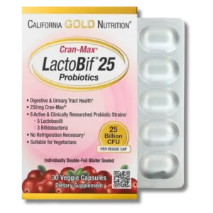 California Gold Nutrition - Cran-Max Lactobif25 Probiotics 30Capsules