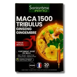 Santarome Maca 1500 Tribulus Ginseng Gingembre 20 Ampoules