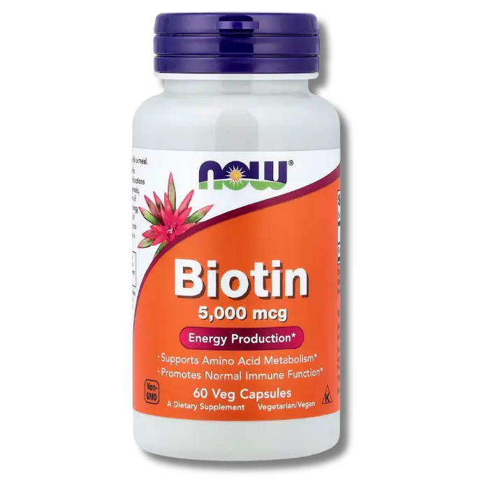 now – Biotin 5000mcg Energy Production 60Gélules