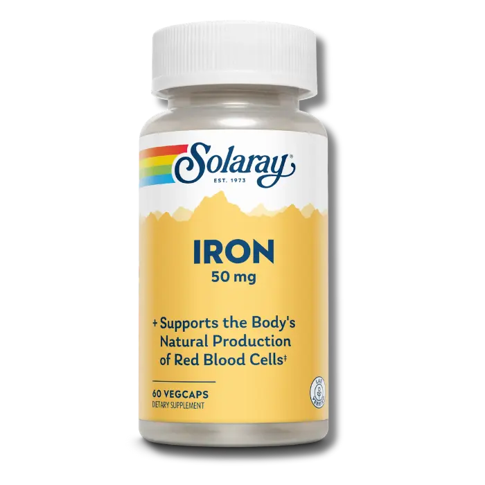 Solaray - Iron 50mg 60Gélules Solaray - Iron 50mg 60Gélules